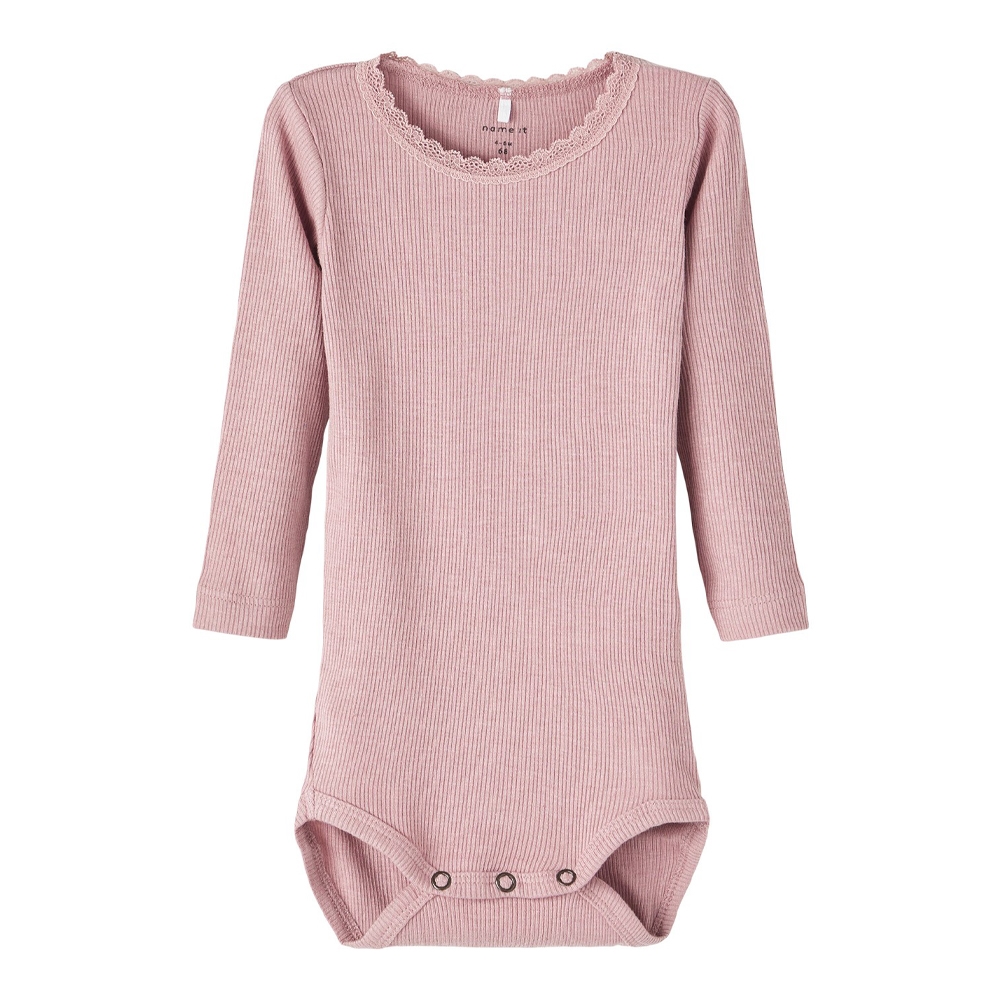 Name It Langærmet Rib Body, Deauville Mauve, Str. 92